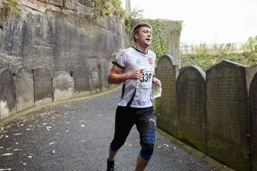 Orienteer running at an event