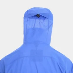 New Inov8 Stormshell V2 women's waterproof running jacket Adjustable Hood detail -blue