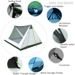 GeerTop Pyramid Plus 2-Person 3 Season Waterproof Camping Tent - sleeps 2 - features