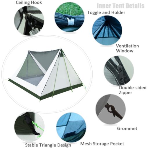 GeerTop Pyramid Plus 2-Person 3 Season Waterproof Camping Tent - sleeps 2 - features GeerTop Pyramid Plus 2-Person 3 Season Waterproof Camping Tent - sleeps 2 - features