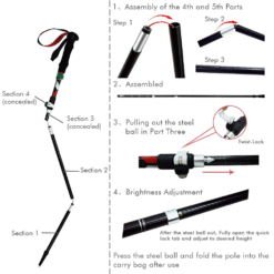 GeerTop Collapsible Trekking Pole instructions