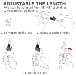 GeerTop Collapsible Trekking Pole the length