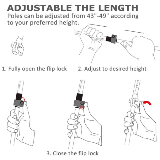 GeerTop Collapsible Trekking Pole the length