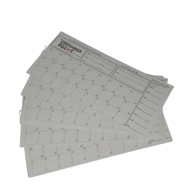 Control cards for orienteering bundles of 100 (Single Sided, 250gsm Uncoated) Conform to BOF specification Card size: 21cm x 10cm Colour: white Material approx. 250 g paper card
