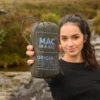 MIAS Origin 2 Khaki packed - Mac in a Sac - Packable Waterproof trail running waterproof jacket UK - Lightweight, packable and easily stored, Fully Taped Seams - Unisex