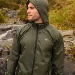 MIAS Origin 2 Khaki Mac in a Sac - Packable Waterproof Jacket - Lightweight, packable and easily stored, Fully Taped Seams - Unisex