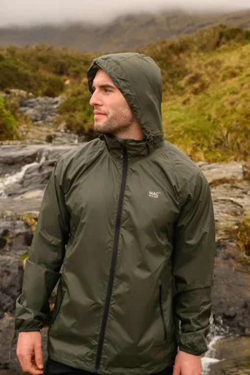 MIAS Origin 2 Khaki Mac in a Sac - Packable Waterproof Jacket - Lightweight, packable and easily stored, Fully Taped Seams - Unisex