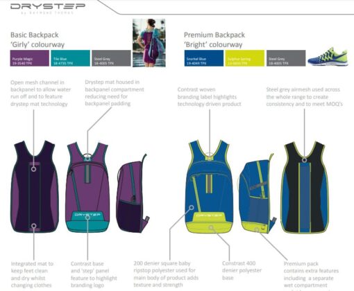 Backpacks drystep colours