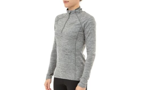Inov8 mid layer women grey front on the model
