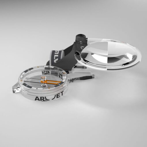 silva arc zoom c fit on silva arc jet c left hand thumb compass close up