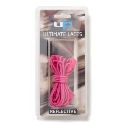 UP elastic laces with a high visibility reflective fleck - pink