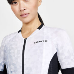 CRAFT ADV Endur Graphic Women’s Cycling Jersey – Recycled, Breathable, Performance Fit - detail closeup
