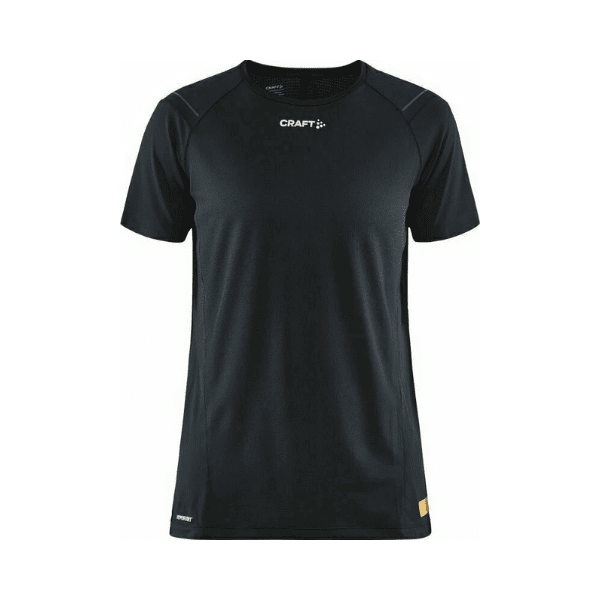 CRAFT PRO Hypervent Short Sleeve Tee a lightweight pro-grade running tee offering exceptional ventilation - black