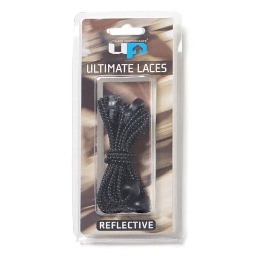 UP elastic laces with a high visibility reflective fleck - black