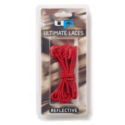 UP elastic laces with a high visibility reflective fleck - red