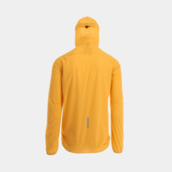 Back view of Men's INOV8 Stormshell V2 lightweight waterproof running jacket yellow