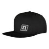 NONAME SNAPPER CAP - Trendy black cap with a wide flat brim. Adjustable snap in the back. Big white n-logo.