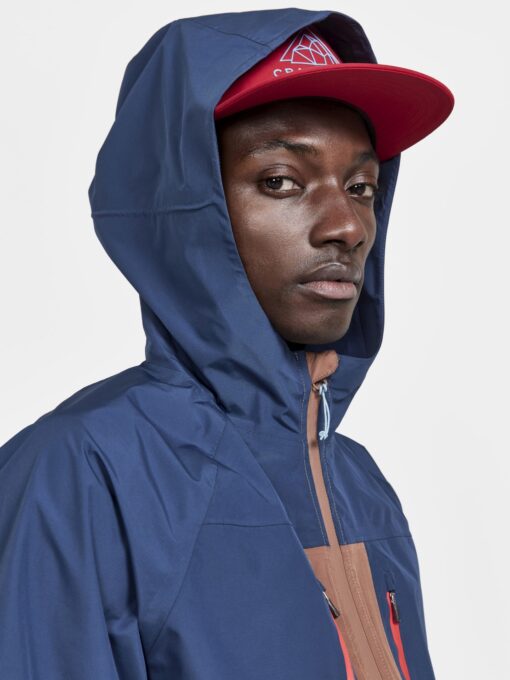 Craft Pro Trail Hydro Jacket Men tide-aztec colour hood