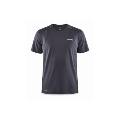 Craft ADV HiT Short Sleeve Tee Men's Slate Front View – Lightweight Breathable Running and Training T-Shirt