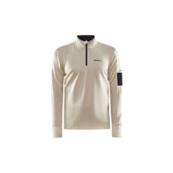 Craft ADV SubZ Long Sleeve Running Top Men's Ecru Front View – Lightweight Thermal Running Base Layer