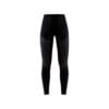 Craft Women's Lumen Padded Running Tights Front View – Black Reflective Winter Running Leggings