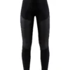 Craft ADV SubZ Lumen Padded Tights 2 (Women) - highly functional running tights with padded front and reflective print for intense workouts in cold winter conditions.