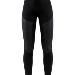 Craft ADV SubZ Lumen Padded Tights 2 (Women) - highly functional running tights with padded front and reflective print for intense workouts in cold winter conditions.