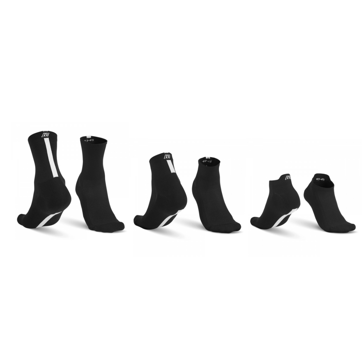 NONAME Trail Sock - Environmentally friendly training and racing sock made out of recycled fabric - for any type of activity and for long days in shoes high-mid-low-black