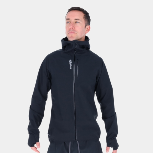 inov8-stormshell-black-front Men's INOV8 Stormshell V2 lightweight waterproof running jacket Black