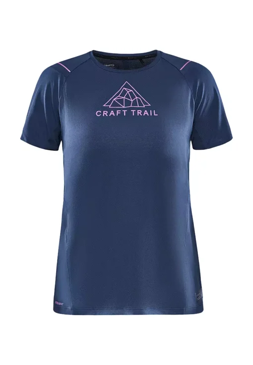Craft trail running t-shirt womens, colour tide