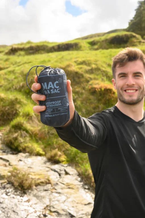 MIAS Overtrouser Navy 4 MIAS Overtrouser Navy showcasing packed trail running waterproof overtrousers UK