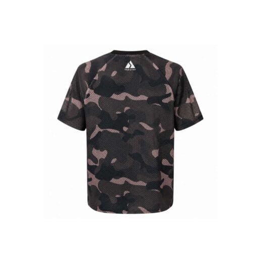 Back of TRUE STORY Classic brown mesh orienteering shirt made from breathable DRY-form mesh fabric