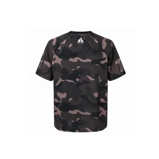 Back of TRUE STORY Classic brown mesh orienteering shirt made from breathable DRY-form mesh fabric