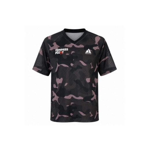 TRUE STORY Classic brown mesh orienteering shirt with loose fit, lightweight ventilation and V-neck design