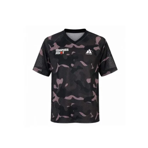TRUE STORY Classic brown mesh orienteering shirt with loose fit, lightweight ventilation and V-neck design