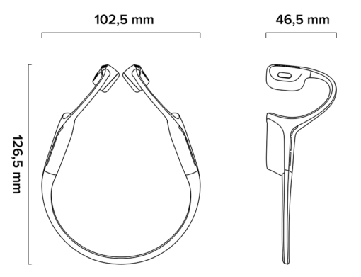SUUNTO WING headphones black 2d drawing