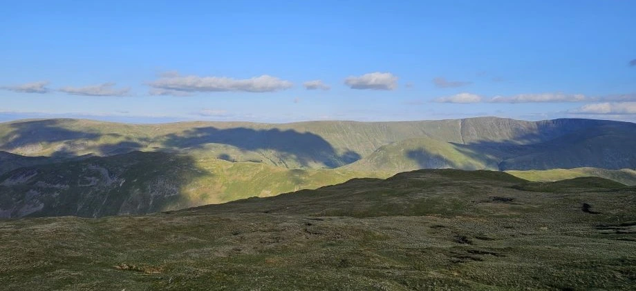 Lake District mountain view with hiking trail for outdoor adventure and camping