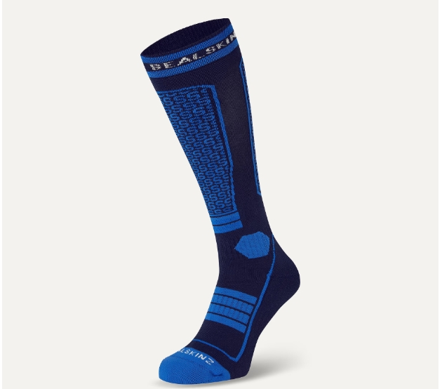 SEALSKINZ Northwold Solo Knee Length Thermal Ski Sock FRONT bLUE