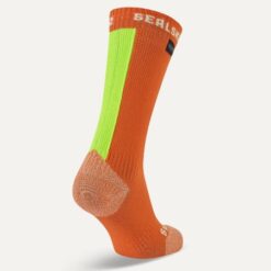 SEALSKINZ Waterproof All Weather Mid Length Sock with Hydrostop™ Orange - back