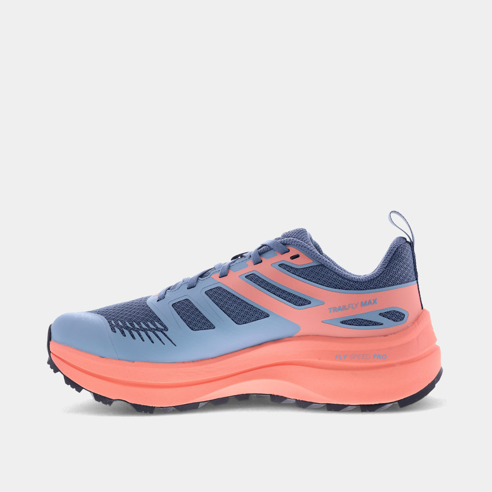 inov8 trailflymax blue/grey/coral/light grey womens wide fit-inside