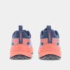 inov8 trailfly max blue/grey/coral/light grey women's wide fit - shot from the back