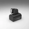Silva The Free 1200 XS is a modular 1200 lumen headlamp in a cordless design with a lightweight battery, optimised for trail running and cross-country skiing - lamp on the battery detail
