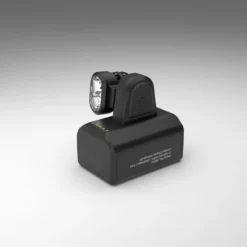 Silva The Free 1200 XS is a modular 1200 lumen headlamp in a cordless design with a lightweight battery, optimised for trail running and cross-country skiing - lamp on the battery detail