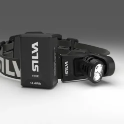 Silva The Free 1200 XS is a modular 1200 lumen headlamp in a cordless design with a lightweight battery, optimised for trail running and cross-country skiing close up