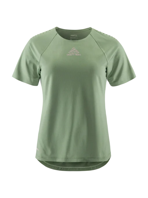 craft-1913142-626000_PROTrailSSTEEW_Front CRAFT PRO Trail Short Sleeve Tee - Women's - high-performance running tee - Taped sleeve ends and neck hole - silicone print on the shoulders