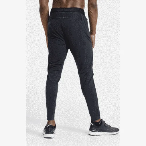 CRAFT Back of PRO Hypervent Pants Men highlighting breathable fabric and adjustable drawstring waistband.