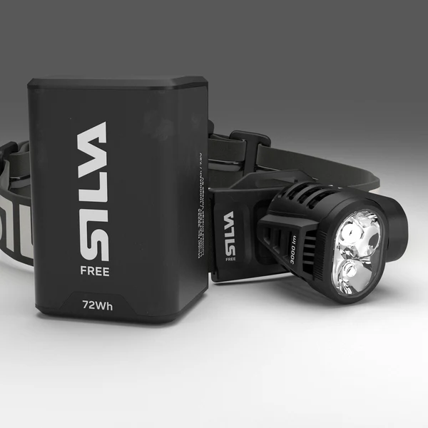 Silva Free 3000 L headlamp with battery close up