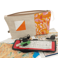 handmade Journey Zip Bag – Stylish Organizer for Essentials snails and mushrooms design