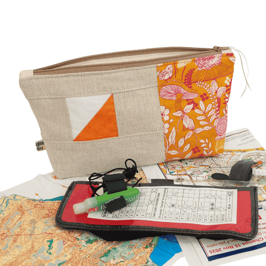 handmade Journey Zip Bag – Stylish Organizer for Essentials snails and mushrooms design