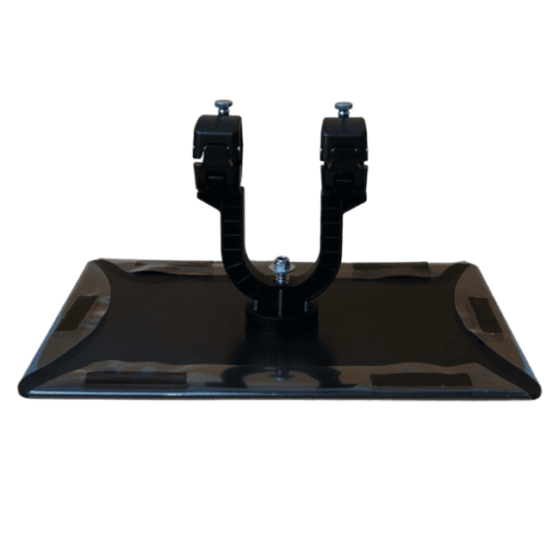 O'Map MTB Map Holder – Orientsport-1 Rear view of O’Map VTT map holder showing rotating mechanism and clamp structure.